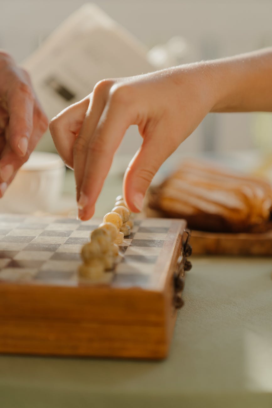 a person playing chess